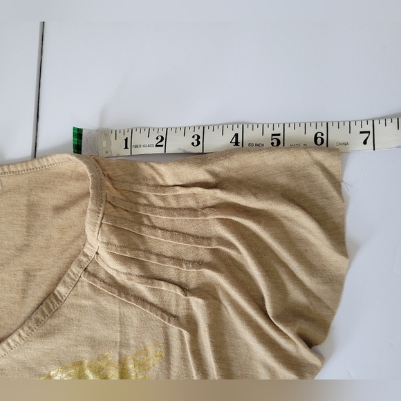 Yuka Tan And Gold Y2K Cybersigilism Avant Garde Short Sleeve Tunic Shirt - Picture 5 of 10